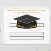 Graduation Cap Black Party Hat 2026 Gold Font (正面)