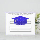 Graduation Cap Blue Party Hat 2026 Silver Font (スタンド正面)
