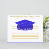 Graduation Cap Blue Party Hat 2026 White Font (スタンド正面)
