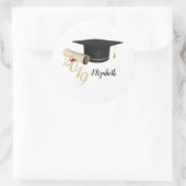 Graduation Cap , Diploma - Personalized ラウンドシール (バッグ)