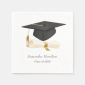 Graduation Cap Diploma Personalized Party  スタンダードカクテルナプキン (正面)