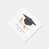 Graduation Cap Diploma Personalized Party  スタンダードカクテルナプキン (角)