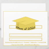 Graduation Cap Gold Party Hat 2026 Back Font (正面/裏面)