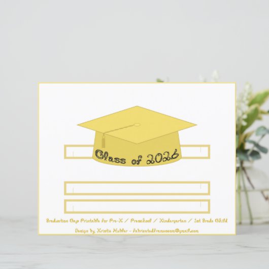 Graduation Cap Gold Party Hat 2026 Back Font (スタンド正面)