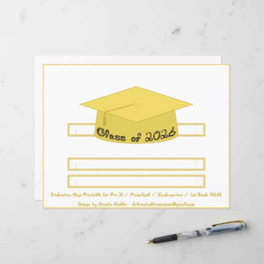 Graduation Cap Gold Party Hat 2026 Back Font (正面/裏面インサイチュ)