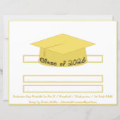 Graduation Cap Gold Party Hat 2026 Back Font (正面)
