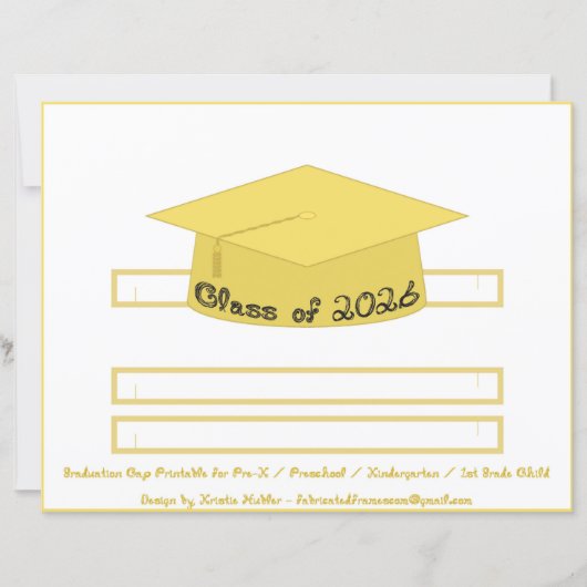 Graduation Cap Gold Party Hat 2026 Back Font (正面)