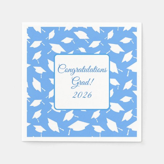 Graduation Cap Napkins スタンダードカクテルナプキン (正面)