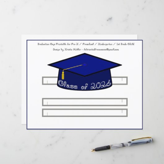 Graduation Cap Navy Blue Party Hat 2026 Silver (正面/裏面インサイチュ)