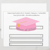 Graduation Cap Pink Party Hat 2026 Silver (正面/裏面)
