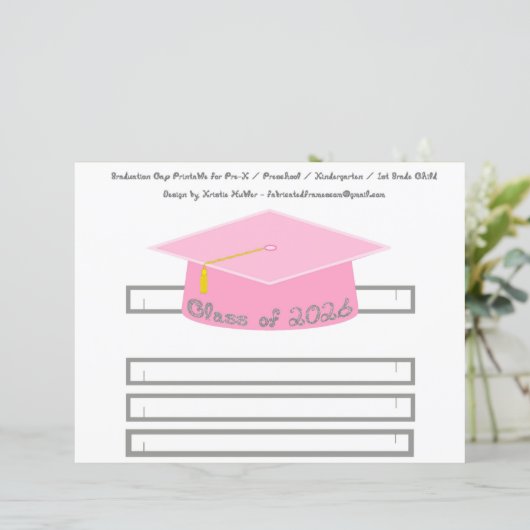 Graduation Cap Pink Party Hat 2026 Silver (スタンド正面)