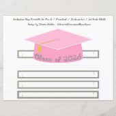 Graduation Cap Pink Party Hat 2026 Silver (正面)