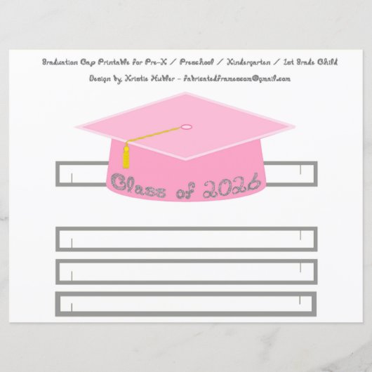 Graduation Cap Pink Party Hat 2026 Silver (正面)