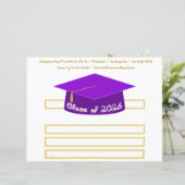Graduation Cap Purple Party Hat 2026 in White (スタンド正面)