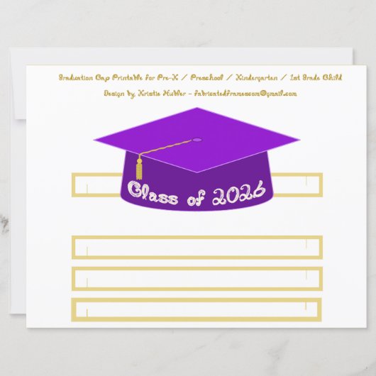 Graduation Cap Purple Party Hat 2026 in White (正面)