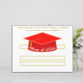 Graduation Cap Red Party Hat 2026 in White (スタンド正面)