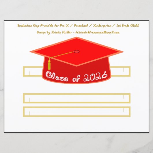 Graduation Cap Red Party Hat 2026 in White (正面)