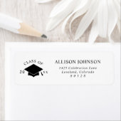 Graduation Cap Return Address ラベル (インサイチュ)