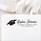 Graduation Cap Return Address  Label ラベル (インサイチュ)