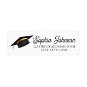 Graduation Cap Return Address  Label ラベル (正面)