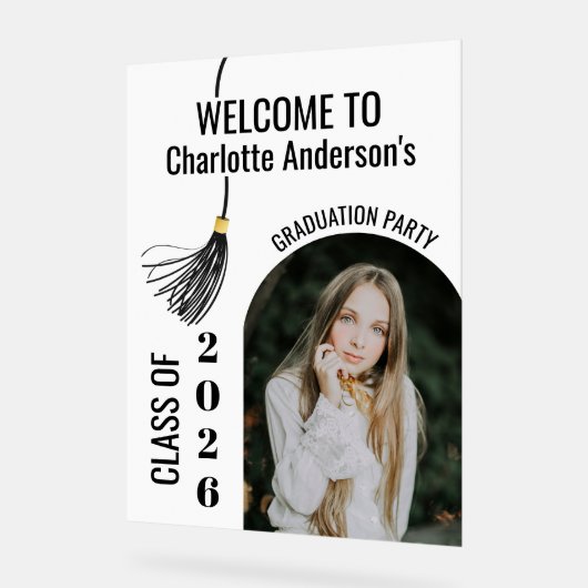 Graduation Cap Tassel  アクリルサイン (傾斜)