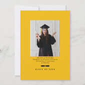 Graduation Cap Toss Gold & Black Grad Party 招待状 (裏面)