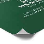 Graduation Cap Toss Green & White Grad Party ポスター (角)