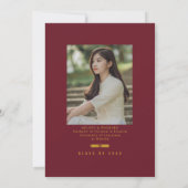 Graduation Cap Toss Maroon & Gold Grad Party 招待状 (裏面)