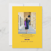 Graduation Cap Toss Purple & Gold Grad Party 招待状 (裏面)