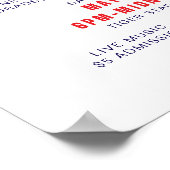 Graduation Cap Toss Red & Blue Grad Party ポスター (角)