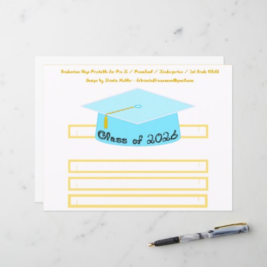 Graduation Cap Turquoise Blue Party Hat 2026 Black (正面/裏面インサイチュ)