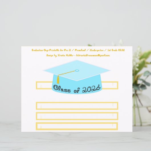 Graduation Cap Turquoise Blue Party Hat 2026 Black (スタンド正面)