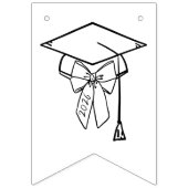 Graduation Cap with Bow School Years Photo バンティングフラッグ (第1の旗)