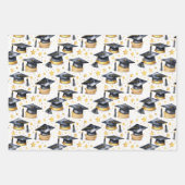 Graduation Caps and Diplomas Grad Celebration ラッピングペーパーシート (正面3)