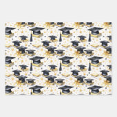 Graduation Caps and Diplomas Grad Celebration ラッピングペーパーシート (正面2)