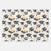 Graduation Caps and Diplomas Grad Celebration ラッピングペーパーシート (正面)