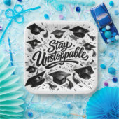 Graduation Caps with Motivational Text ペーパープレート (パーティー)