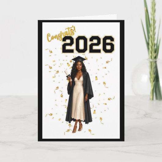 Graduation Card for Her - African American カード (正面)