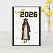 Graduation Card for Her - African American カード (黄色い花)