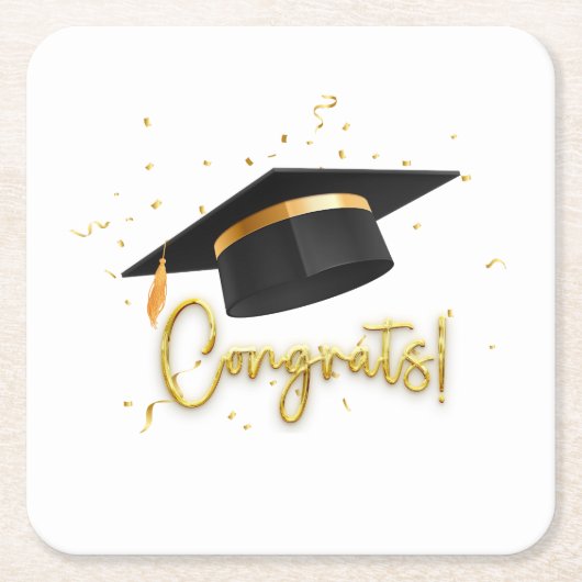 Graduation Celebration Collection スクエアペーパーコースター (正面)