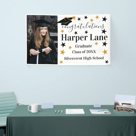 Graduation Celebration Custom Photo 横断幕 (トレードショー)