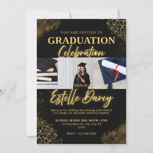 Graduation Celebration Invitation 招待状 (正面)