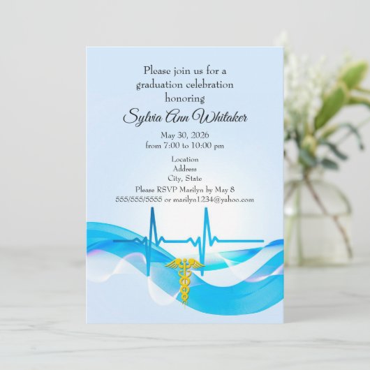 Graduation Celebration Nursing School invitation 案内状 (スタンド正面)