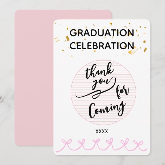 Graduation Celebration Thank You for Coming Favor  (正面/裏面)