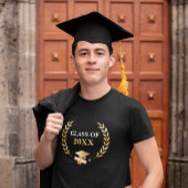 Graduation Class Gold Laurel Wreath Cap & Scroll Tシャツ