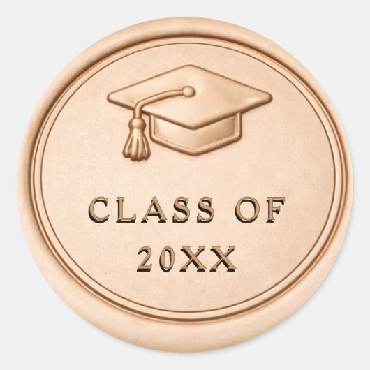 Graduation Class of 2026 Classic Gold Wax Seal ラウンドシール (正面)