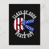 Graduation Class Of 2026 Peace Out Graduate Blue シーズンポストカード (正面)