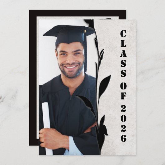 Graduation Class of 2026 Photo Frame 招待状 (正面/裏面)