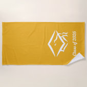 Graduation Class of 20?? GLDWHT Custom Year Name ビーチタオル (正面)