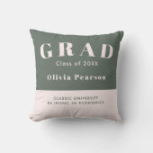 Graduation Class of 20XX Sage Green Blush Keepsake クッション (正面)